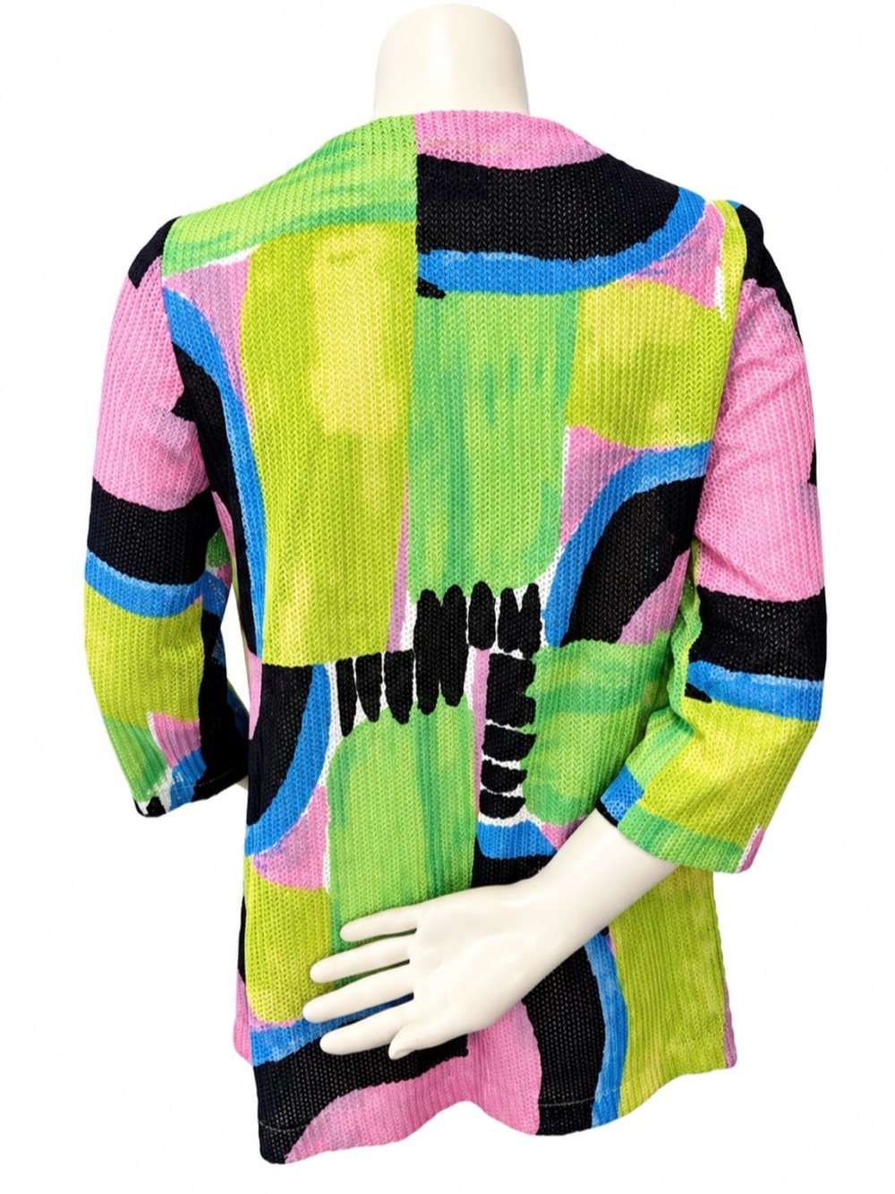 Joseph Ribkoff Colorblock Open Knit Cardigan Jacket Size S - Picture 5 of 10